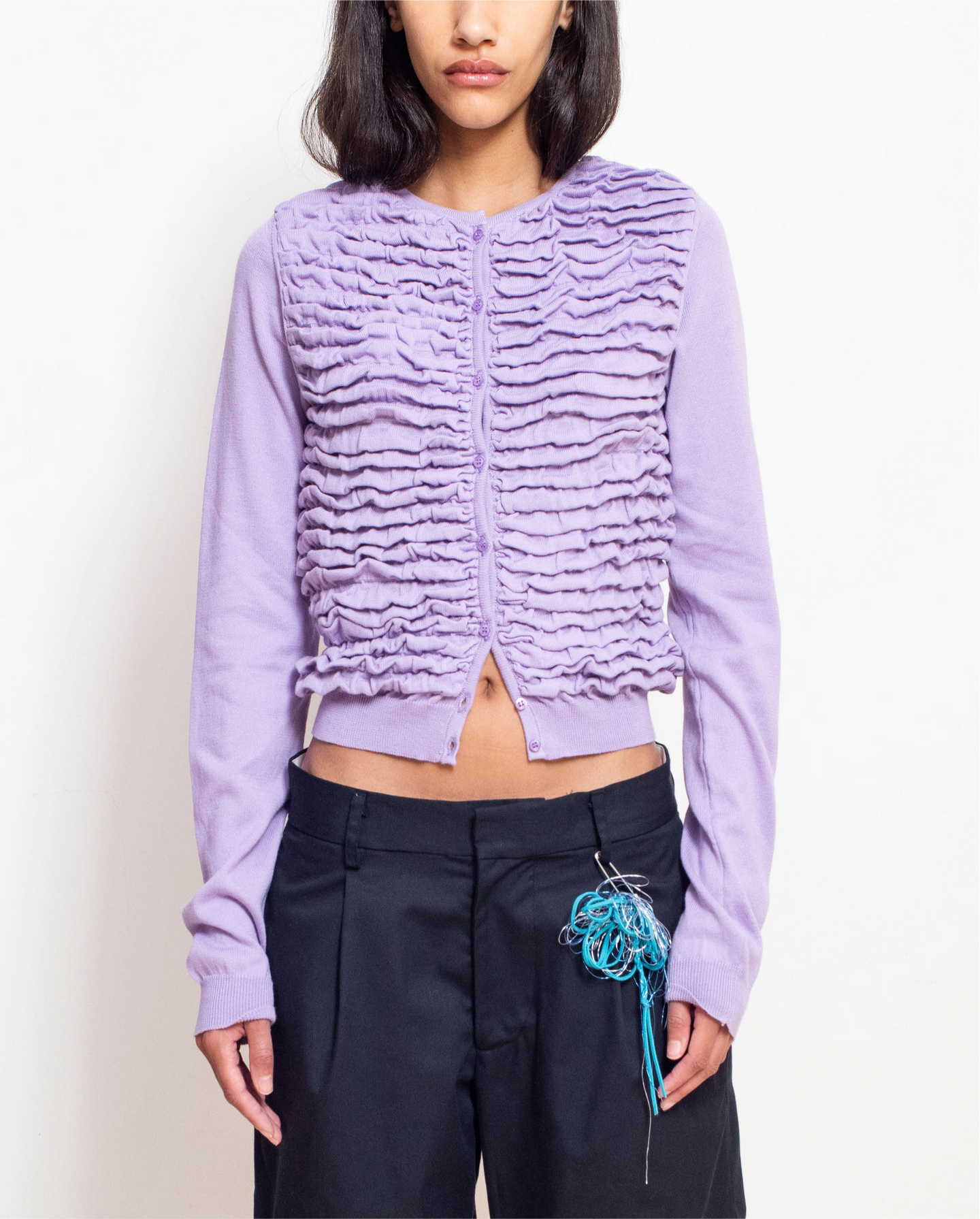 Button-Up Cardigan in Bouganville